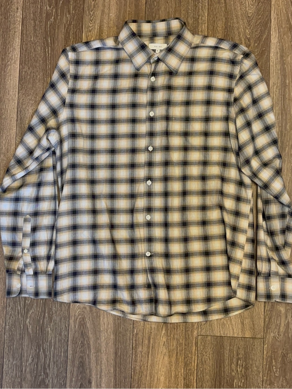 Reiss Fame Plaid Button Up Collared Shirt